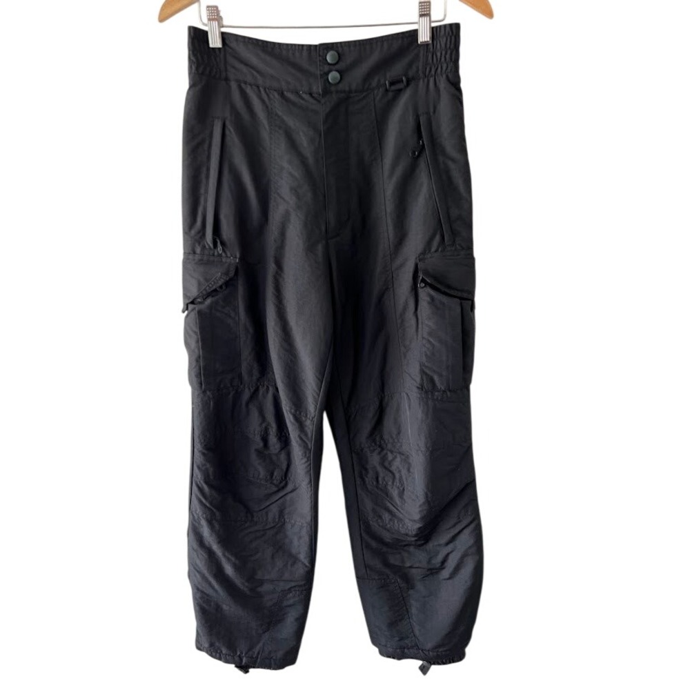 Blackbear Insulated Cargo Snow Pants Black Nylon Winter Ski Trousers Small